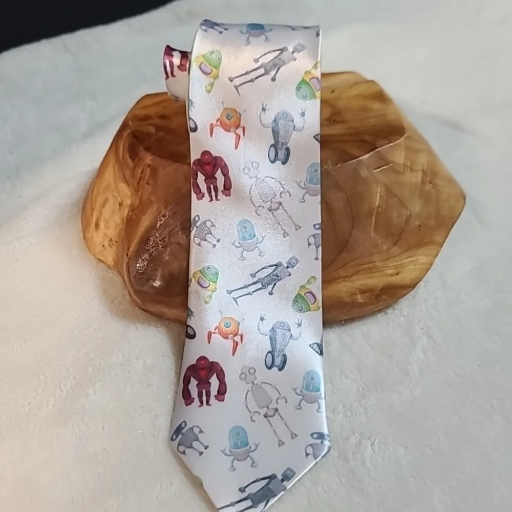 Kids Robot Patterned Tie
